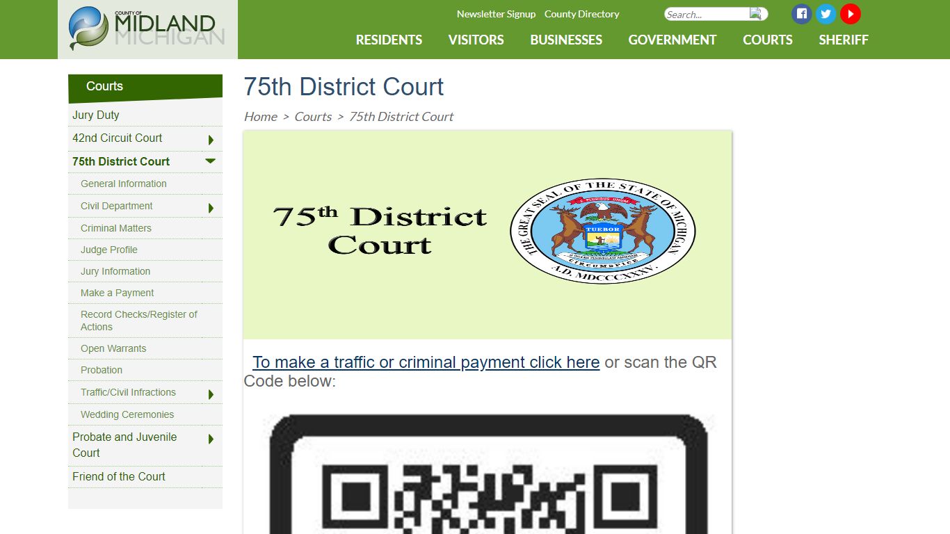 County of Midland, Michigan > Courts > 75th District Court
